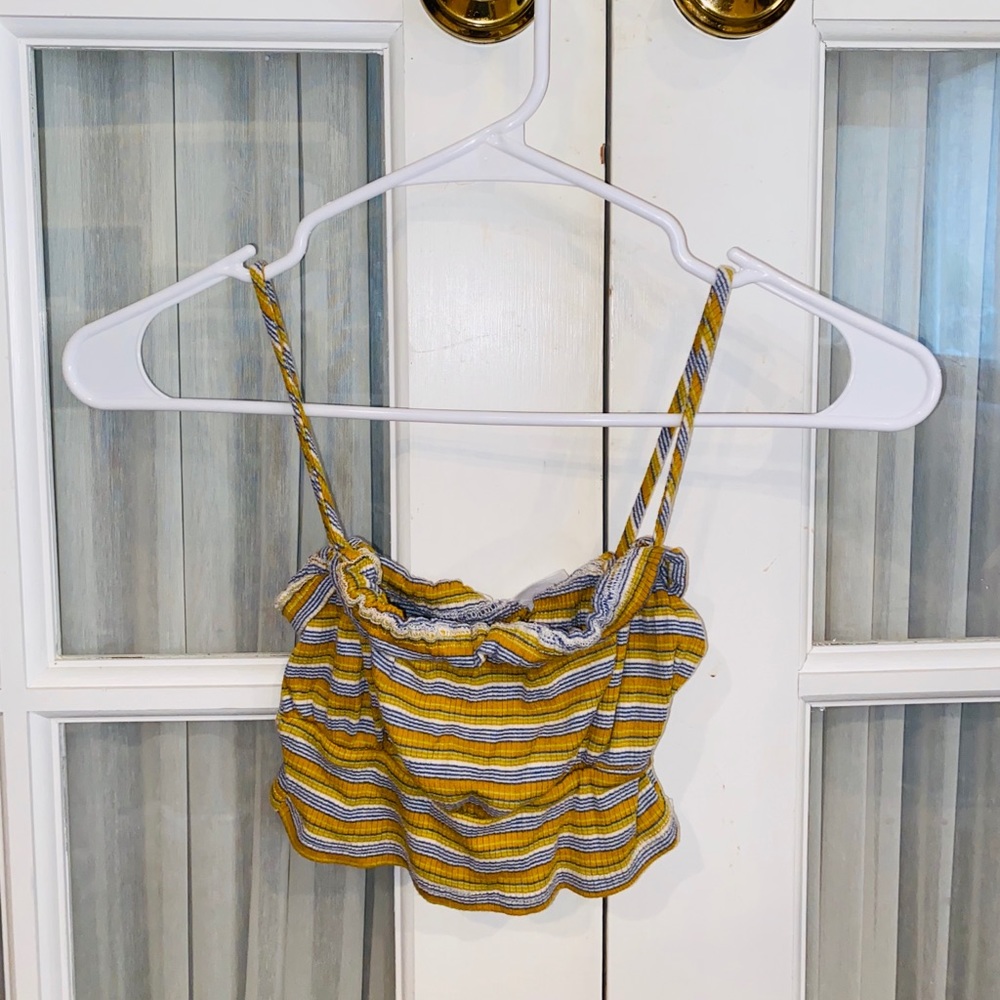 PacSun cropped tank top in orange & green - Picture 2 of 4